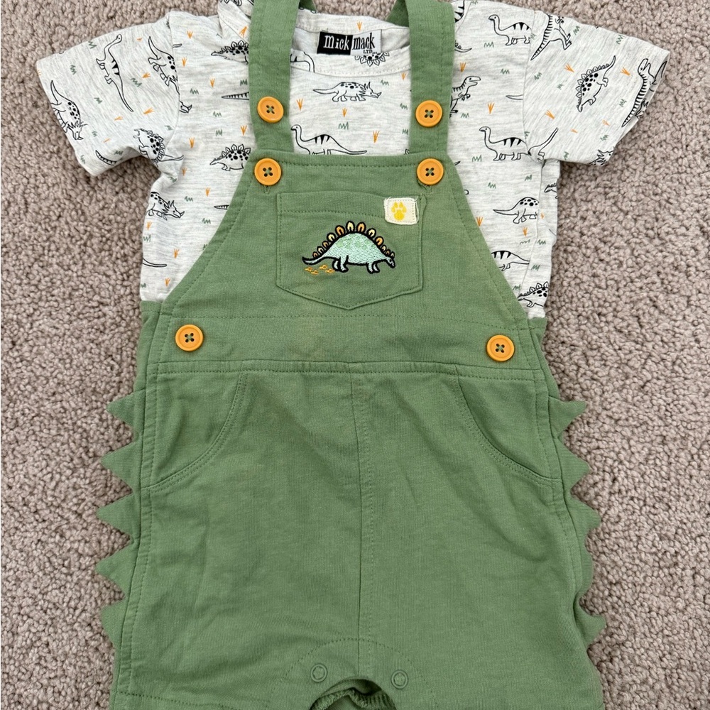 Baby boy Dinosaur Overalls Set (3-6m)
